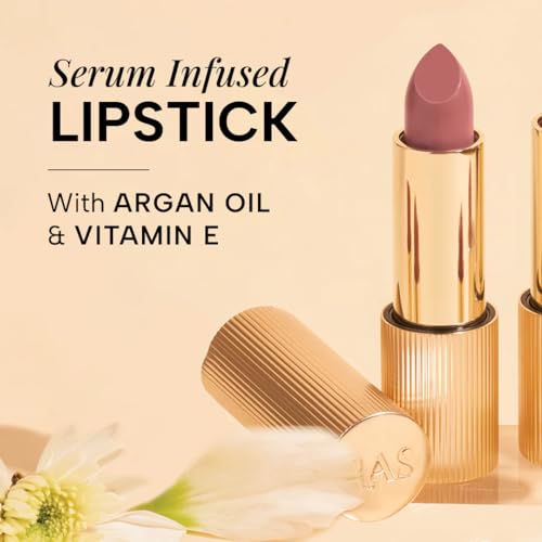 Image of RAS Luxury Oils Lumiere Satin Matte Lipstick | 8-Hr long stay Creamy Matte, Non-Drying, Lightweight & Pigmented | Natural infusion of Argan & Avocado | Vegan, Cruelty-Free