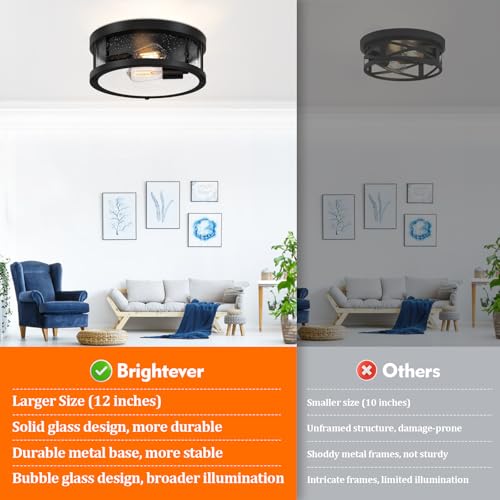 image for Brightever Black Flush Mount Ceiling Light Fixture, Farmhouse Light Fi