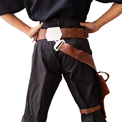 Xcoser Han Solo Belt Cosplay Brown Pu Leather Holster Costume Props Accessory, Waistline: 90-115 Cm #TOP7