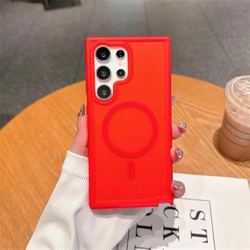 Coque Samsung S24 Plus transparente mate rouge et résistante