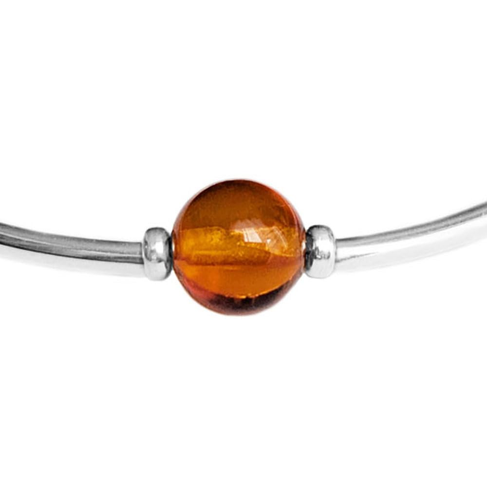 Armband Sterling-Silber 925 Baltischer Bernstein, Länge 17 cm, 19,5 cm