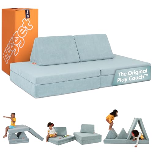 Image of Nugget - The Original Play Couch for Kids - Modular Foam Children's Sofa for Playroom, Imagination, & Creative Open Ended Play - Washable & Convertible Playroom Furniture, Surfside