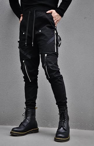 MOKEWEN Men's Techwear Jogger Cargo Cyberpunk Combat Tactic Ankle Pants with Pockets3
