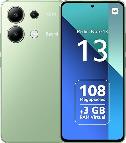 Xiaomi Redmi Note 13 4G- Smartphone 6+128GB, Dimensity 6080, 6.67' G-OLED FHD+ AMOLED Display, 120Hz, Cámara de 108MP, 5000mAh, 33W Cargando, Verde [Versión Global]