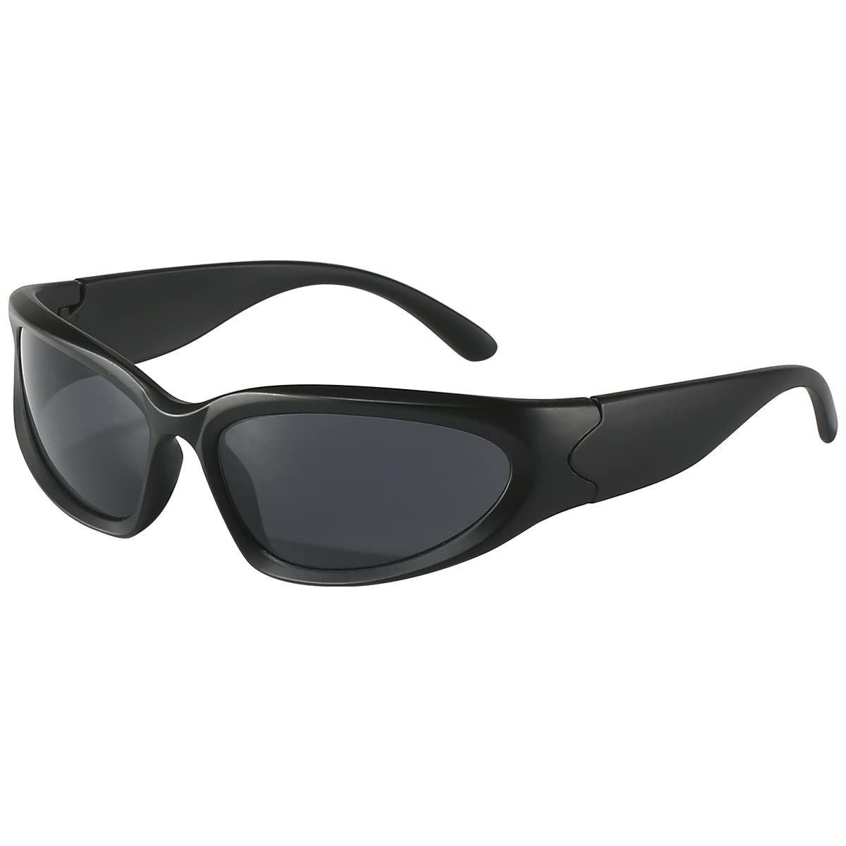 Dollger Polarized Y2K Wrap Around Sunglasses Women Men Trendy Fashion Shades Oval Futuristic Sun Glasses