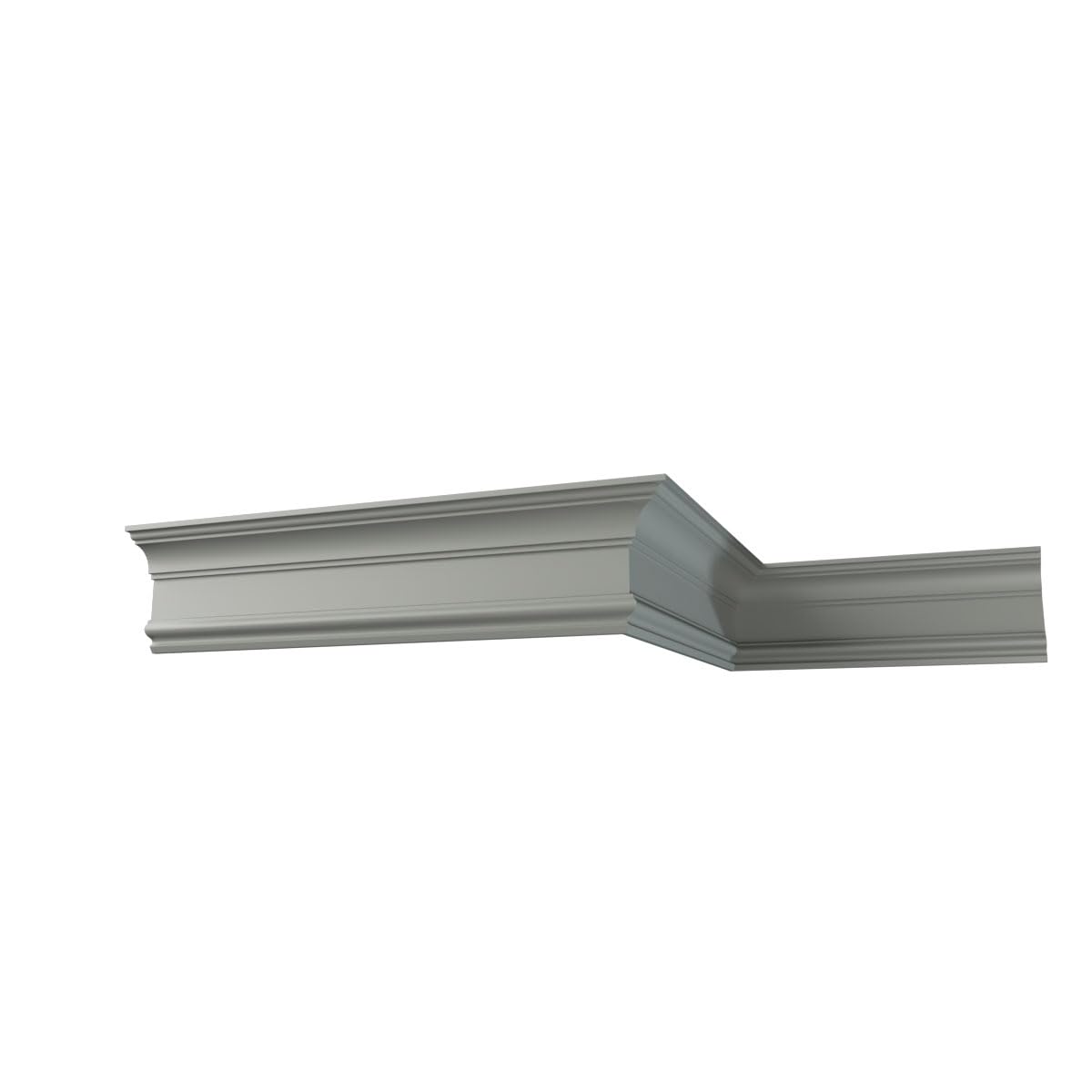 Endurathane Charlene Crown Moulding, 5 1/2"H x 2 1/2"P x 6 1/8"F x 94 1/2"L, Factory Primed