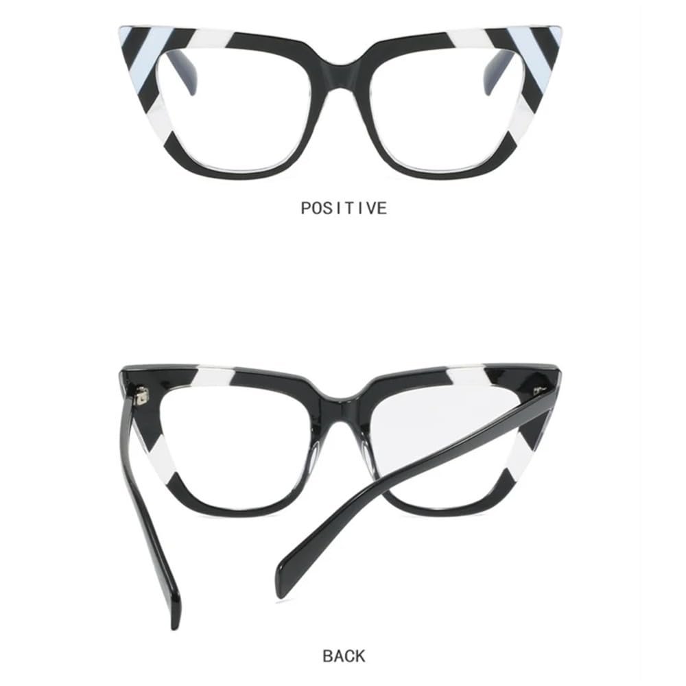 Retro kolorowe okulary damskie oprawki w kształcie kocich oczu przezroczyste soczewki okulary damskie