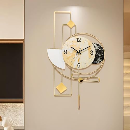 Horloge à pendule minimaliste 40x80cm silencieuse pour un salon moderne