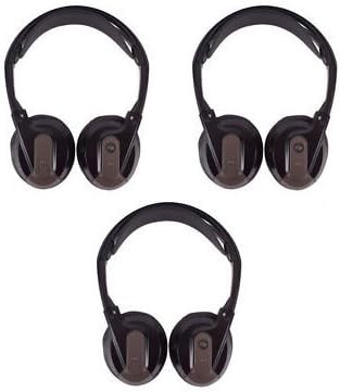 3 Pairs AC3614 VPL2588 Rear Seat Entertainment Headphones Single Channel Fold Flat IR Wireless Infra Red