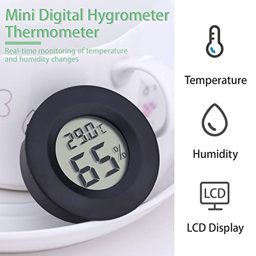 DIFCUL 4-Pack LCD Digital Hygrometer Thermometer Mini Digital Room Temperature Meter Indoor Humidity Gauge for Greenhouse/Cars/Home/Cellar/Office/Reptile Incubator(Round) - Image 3