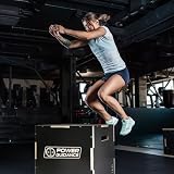 POWER GUIDANCE Drewniane pudełko Plyo Box, idealne do treningu crossowego – 75/60/50 cm, 60/50/40 cm, 40/35/30 cm – skrzynia do skakania (czarna-S)