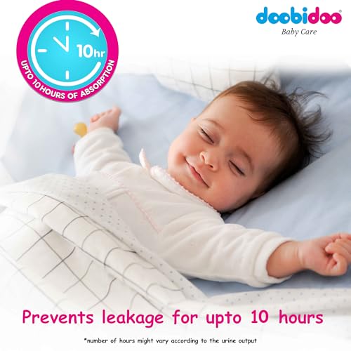 Image of Doobidoo Classic Baby Diaper Pants with High Absorbency, Anti-Leak Side Cuffs, Cottony Bubble Soft, Rash-Free, Large Size (L) 9-14 Kg, Pack of 3, 102 Count