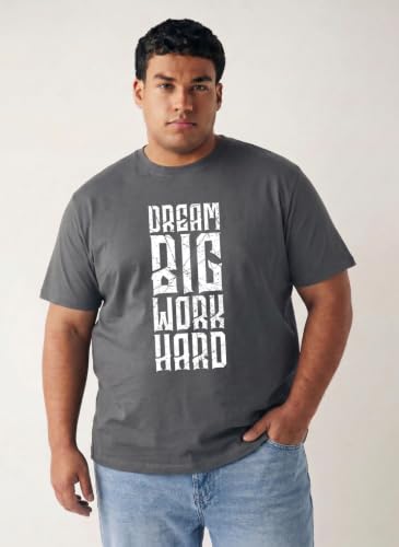 Image of Toodlegram Cotton Printed T-Shirt for Plus Size Men Round Neck Casual