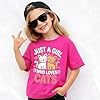 Just A Girl Who Loves Cats Cute Kitten Graphic Kids T-Shirt Animal Lover Tee Purple 9-11Y #5