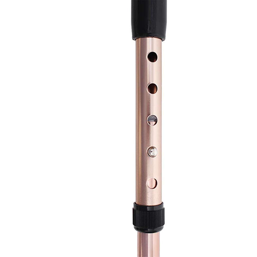 Stampelle pieghevoli a gomito a quattro pieghe in lega di alluminio Assistenza regolabile in altezza (100-110) cm con impugnatura comoda,1pcs