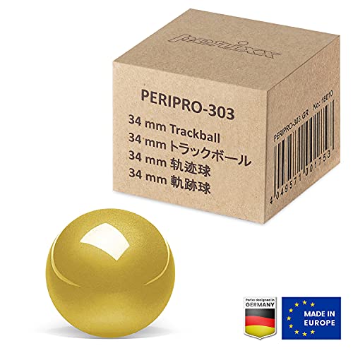 Image of perixx PERIPRO-303 GGO 1.34 Inches Trackball - Replacement Ball for M570, PERIMICE-517 /520 /717 /720, and Other Compatible Trackball Mouse - Glossy Gold