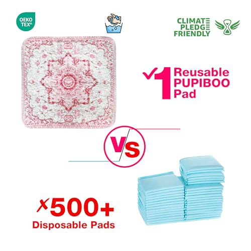 Image of PUPIBOO Washable Pee Pads for Dogs and Cats - Super Absorbent Reusable Puppy Training Pads - 100% Waterproof, Leak-Proof & Non-Slip Whelping Pads for Pet Housebreaking