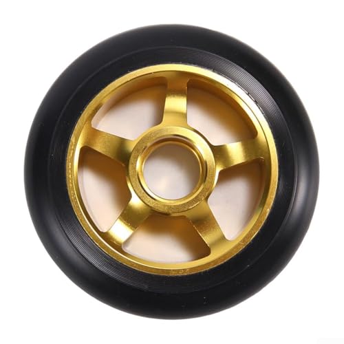 Ruedas Pro Scooter de 100 mm con rodamientos, buje de aleación de aluminio, poliuretano de alta elasticidad para patinetes de acrobacias y freestyle, rojo (amarillo)