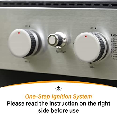 Mfstudio Flat-Top Grill, 2-Burner 20,000 Btu Outdoor Propane Griddle Grill With Cast Iron Griddles Plate, Stainless Steel Cooking Rack And Lid, Black #TOP4