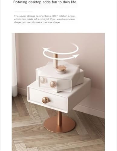 Table de chevet rotative bois éliminant le désordre grâce au double tiroir compact - 3