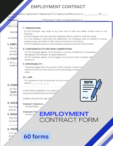 Employment Contract Agreement Book | Employment Service Contract Templates |
