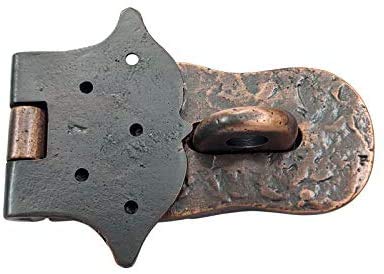 Image of Adonai Hardware inchParan inch Heavy Duty Cast Iron Safety Locking Hasp and Staple (6 inch x 4 Pack, Antique Copper) for Vintage Pirates Treasure Chest, Trunks, Wooden Jewelry Box, Cases, Furniture and Sheds