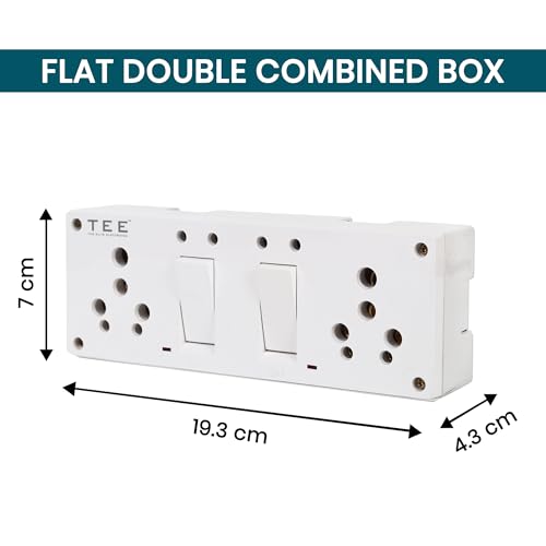 Image of Combined Box 16 Amp with Universal Socket, Master Switch, LED Indicator & Safety Shutter | 240V Power Utility Box for Home, Office & Appliances | with 6 Month Warranty