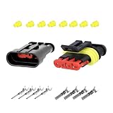 Juego de conectores de automoción sellados de 4 polos (4 vías, 4 pines) 14A AMP Superseal 1.5, para cable de 0.75-1.5mm2