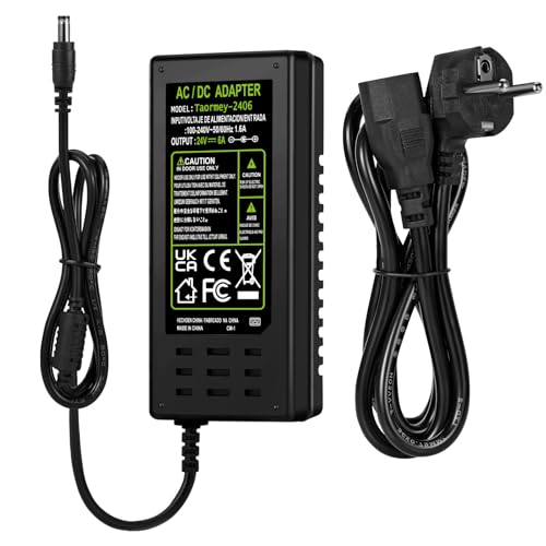 Taormey 24V 6A Netzteil Adapter Universal netzteil AC 100-240V bis DC 24 Volt 6 Amp Stromversorgung für LED Streifen TVs DVD LCD Monitor Funkgerät Kamera - Euro Stecker 5 5 * 2 5/2 1mm