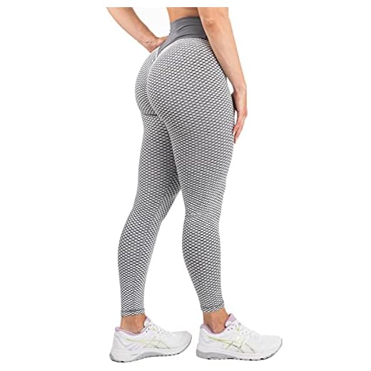 DUROFIT anti-cellulit damleggings, yogabyxor med hög midja, vaxkakemönstrad, flerfärgad, rynkade, ”scrunch butt”