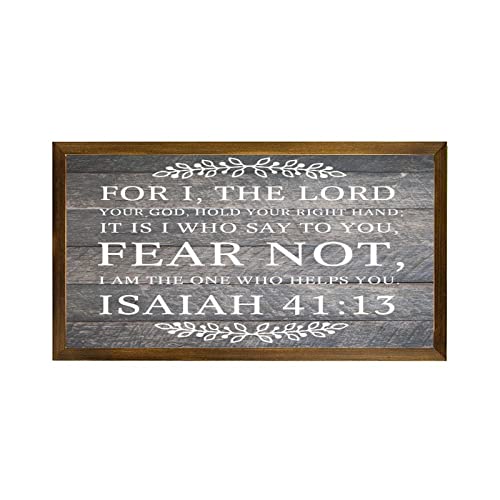 Décoration murale rustique I Am The Lord Your God pour salon vintage en bois 30x55 cm