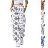 Tissu : fabriqué en coton et polyester doux, ce pantalon de survêtement de Noël offre un confort confortable et une chaleur légère. L'intérieur brossé offre une douceur exceptionnelle avec un confort respirant pour un port de vacances tout au long de la journée.