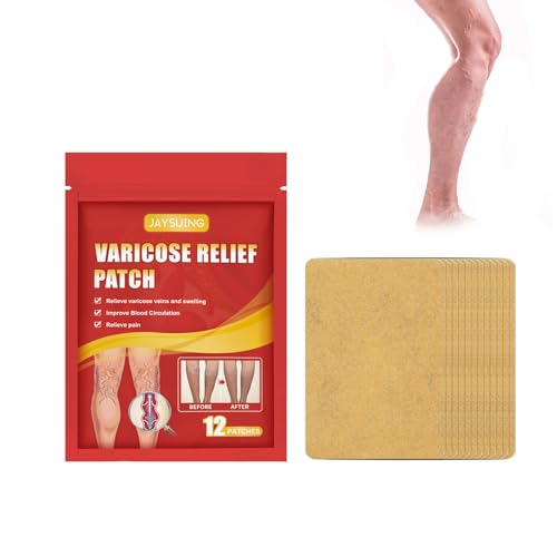 Pavimento de Vena Varicosa para Piernas,Parche de Venas Varicosas de 12 Piezas,Venas de Araña para Piernas, Promueve La Circulación Sanguínea Suave Y El Metabolismo