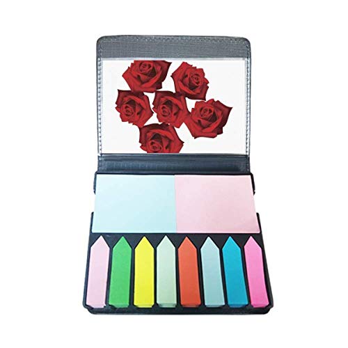 Fleurs de roses autocollantes et marqueur de page rouge pour agenda