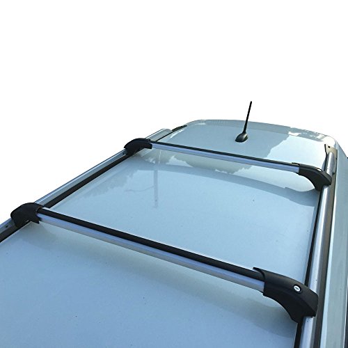 IKON MOTORSPORTS Crossbars Compatible with 2014-2020 Nissan Rogue, OE Fit Luxury Style Cross Bar Roof Rack Black Cap Set