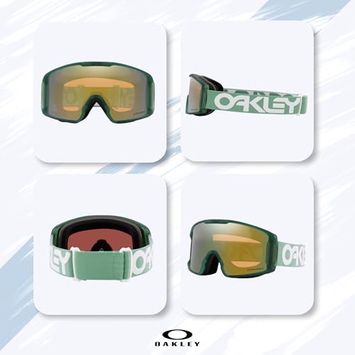 Image of Oakley Line Miner LARGE /MEDIUM Ski Goggles for Men for Women | In Matte Black, FP Black & Navy W Prizm Sapphire. Bonus kit: cleaning spray, cloth, screwdriver & mirror.