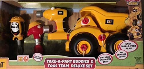 Toy State Caterpillar CAT Buildin' Crew Deluxe Set. Take-A-Part Buddies Movin' Morgan Backhoe Light & Sound Vehicle.