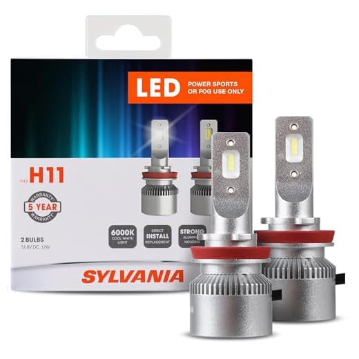 Sylvania H11 LED Powersport Headlight Bulbs for Off-Road Use or Fog Lights - 2 Pack
