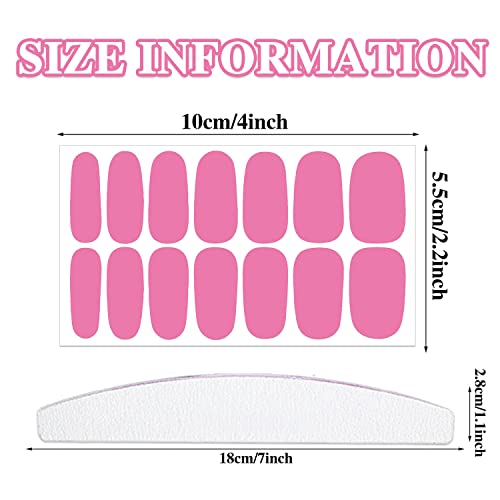 Wokoto 16 Sheets Pink Solid Nail Polish Strips Full Nail Wraps For Women Nail Art Strips 224 Tips Stick On Nail Polish Stickers Gel Nail Strips For Nails Decals For Nail Art Gel Stickers For Girls #TOP2