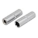 Aexit 3/8-inch Square Hand Operated Tools Drive 14mm Hex 6 Point Impact Socket Silver Tone 2pcs Model:50as119qo144