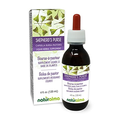 Naturalma Shepherds Purse (Capsella Bursa-pastoris) herb Alcohol-Free Tincture - 4 fl oz Liquid Extract in Drops - Herbal Supplement - Vegan