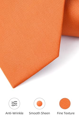 Image of HISDERN Mens Ties Solid Color Ties for Men Formal Necktie with Pocket Square Set Satin Silk Neck Tie Handkerchiefs Set