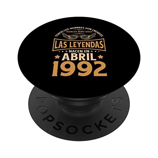 Cumpleaños Hombre Regalos Las Leyendas Abril 1992 PopSockets PopGrip Intercambiable