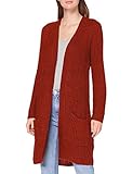 Langer Strickcardigan ONLY Damen Onlbernice L/S Cardigan Knt Noos Strickjacke, Mehrfarbig (Merlot Detail: Black Melange), M EU