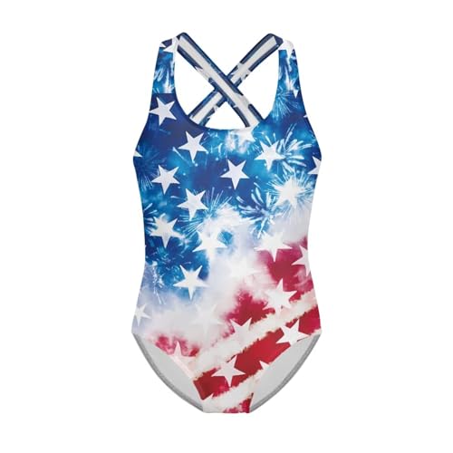 Image of One Piece Swimsuit for Girls Kids Quick Dry Bathing Suit with Crossback Strap Summer Beach Swimwear Size 5T-14