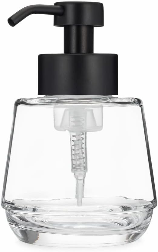 Rail19 Bõl Foaming Soap Dispenser Pump Bottle - Foam & Liquid Hand Soap for Bathroom Vanity Countertop and Kitchen, 12oz (Black)