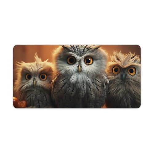 Cute Owl Gaming Mouse Mat Large Desk Pad 60 x 30 cm