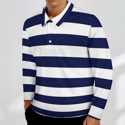 Polo à rayures bleu marine haut de gamme en maille technique - 2