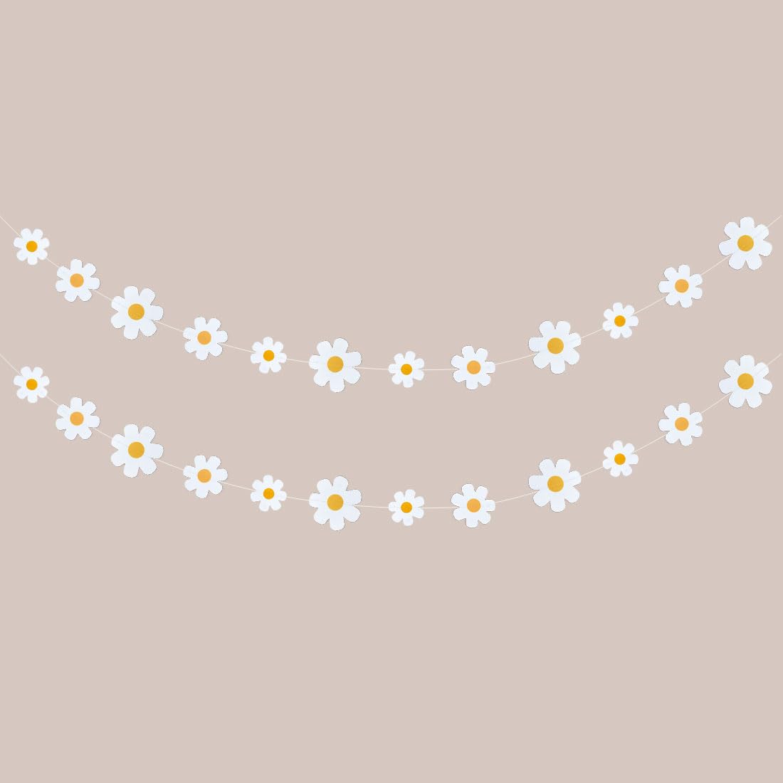 Daisy Garlands Banner Happy Birthday Party Decorations Boho Paper Flower Decorations for Party Groovy Daisy Decor Supplies 2 Packs