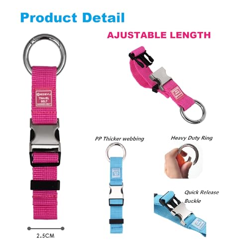 Image of 2PCS Heavy Duty Add a Bag Luggage Straps Jacket Gripper,Carry-on Luggage Belt Baggage Suitcase Straps Belts Travel Accessories(Purple)